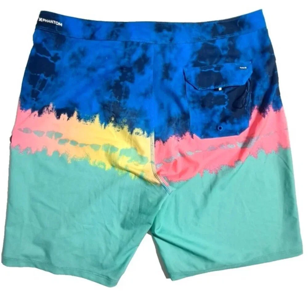 Hurley Phantom Surfing Board Shorts Swim Trunks Men Multicolor Sz 34 Unlined EUC